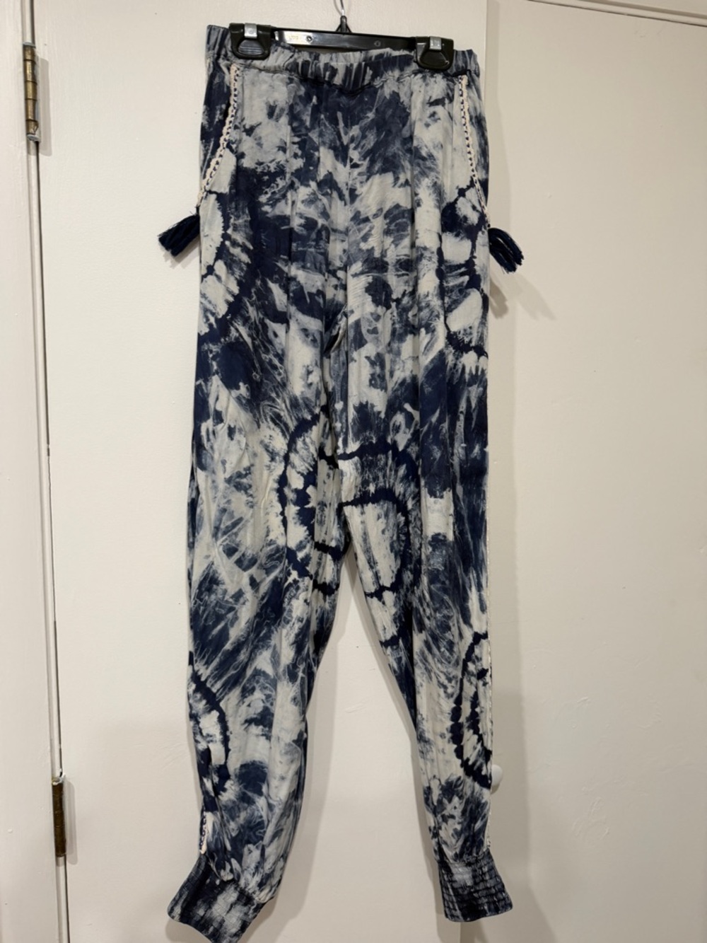 Skemo Navy and White Tie-Dye Jogger Pants